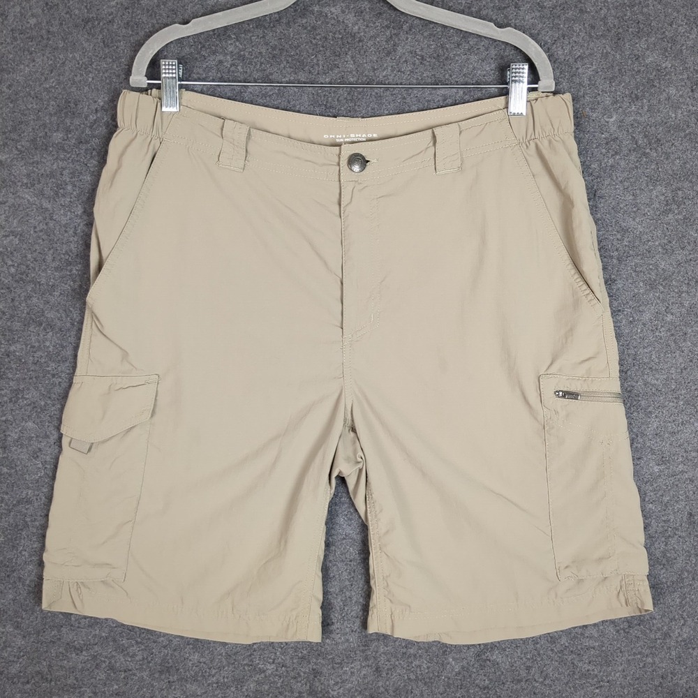 Columbia Cargo Shorts Mens 36 Khaki Tan Omni-Shade Hiking Outdoor - Picture 2 of 12